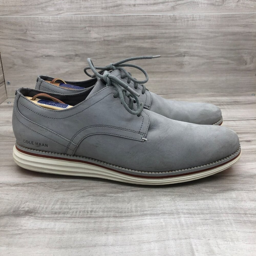 Cole Haan Sneakers Mens 12M Grand OS Cloudfeel Light Gray Suede Derby Shoes